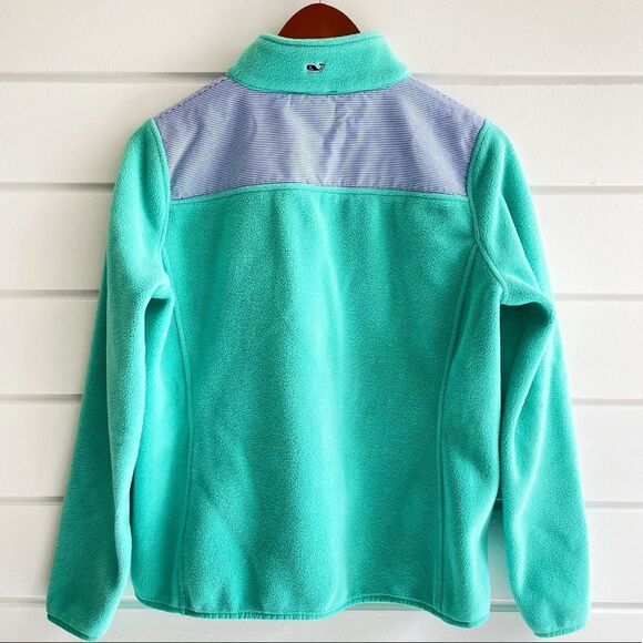 Vineyard Vines Seersucker Stripe Shoulder Shep Fleece Pullover Sweatshirt Small - Picture 3 of 14